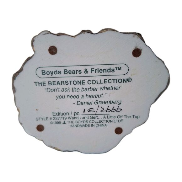 Boyd's Bears  Bearstones A little off the top bear bunny Rabbit Vintage - Picture 5 of 6